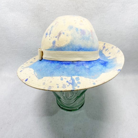 Custom Handmade Cream Pastel Tie-Dye Wool Rancher main image 13